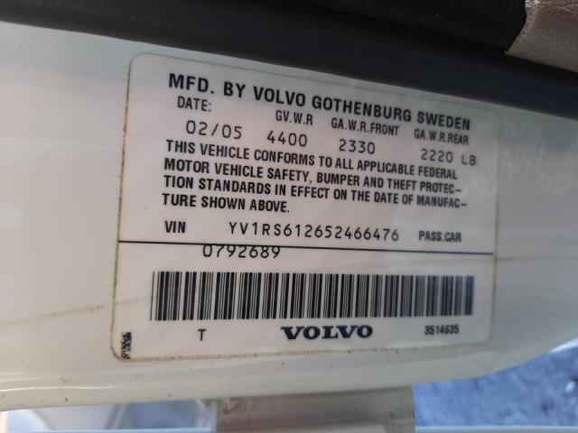 Photo 10 from auction – 2005 VOLVO S60 with VIN YV1RS612652466476