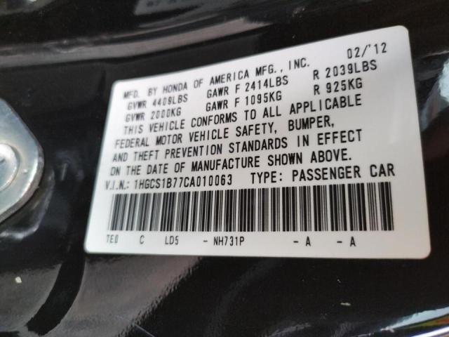 Photo 10 from auction – 2012 HONDA ACCORD EX with VIN 1HGCS1B77CA010063