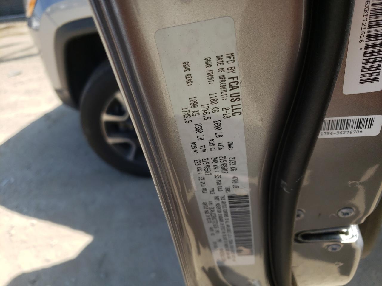 Photo 10 from auction – 2019 JEEP COMPASS TR with VIN 3C4NJDDBXKT721616