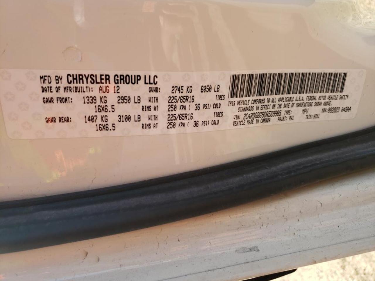 Photo 10 from auction – 2013 DODGE GRAND CARA with VIN 2C4RDGBG5DR569985