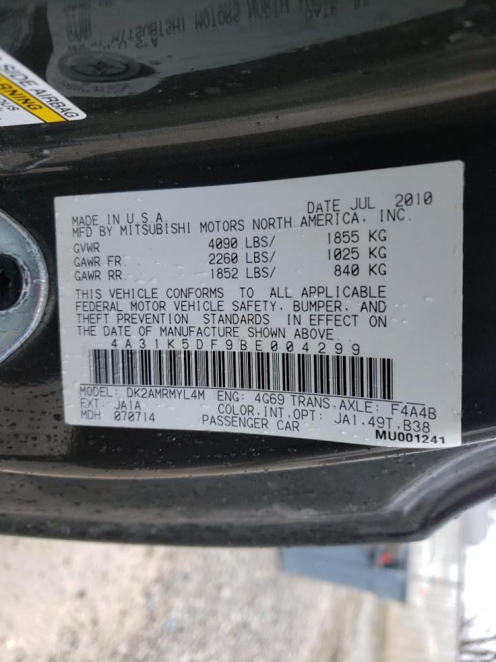 Photo 10 from auction – 2011 MITSUBISHI ECLIPSE GS with VIN 4A31K5DF9BE004299