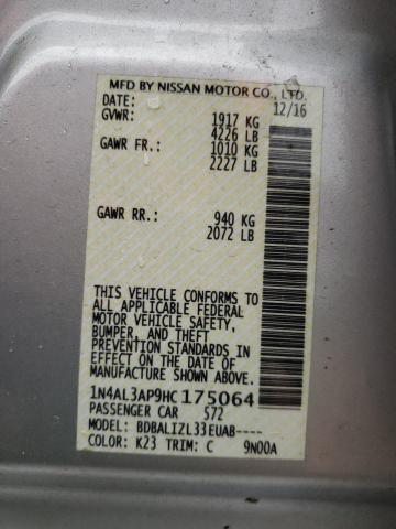 Photo 10 from auction – 2017 NISSAN ALTIMA 2.5 with VIN 1N4AL3AP9HC175064