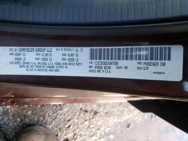 Photo 10 from auction – 2012 CHRYSLER 200 with VIN 1C3CCBCB3CN307588