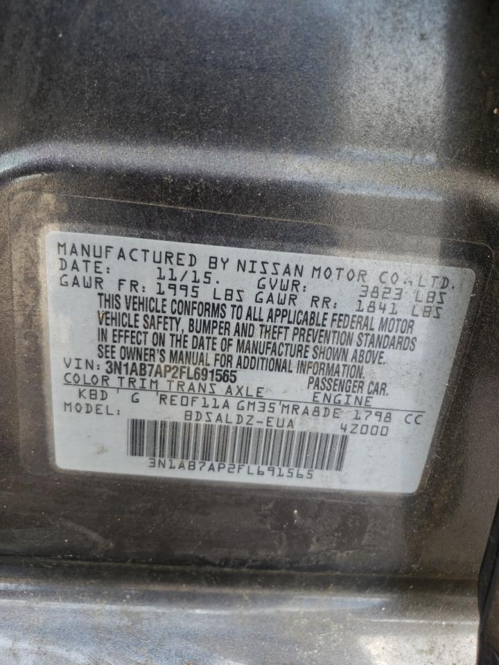 Photo 10 from auction – 2015 NISSAN SENTRA S with VIN 3N1AB7AP2FL691565