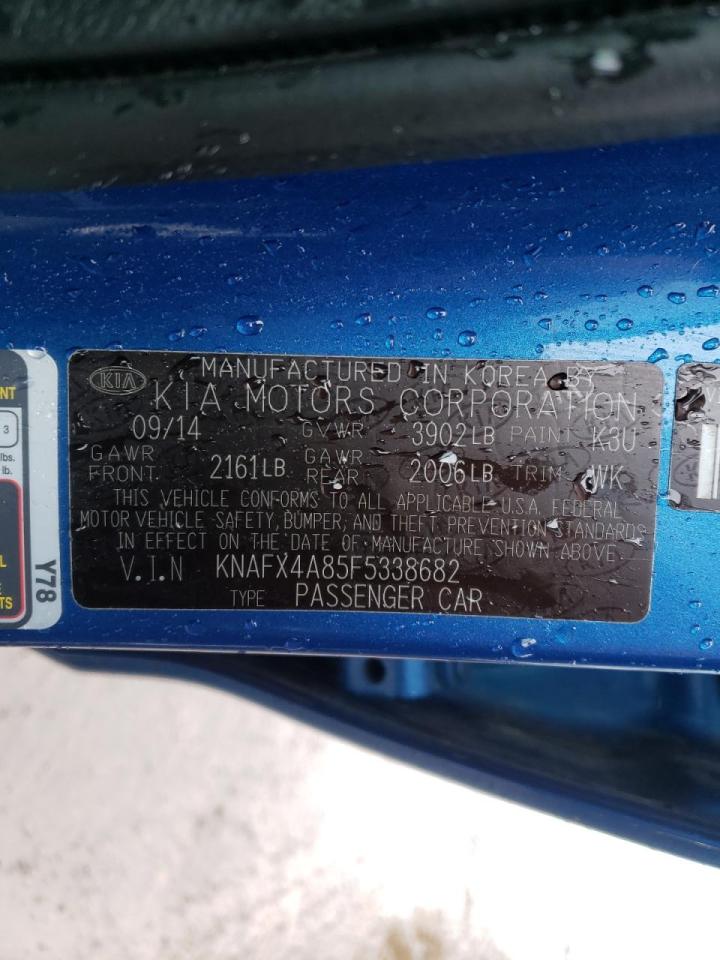 Photo 10 from auction – 2015 KIA FORTE EX with VIN KNAFX4A85F5338682