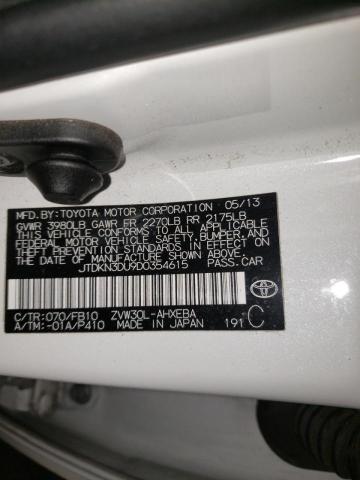 Photo 10 from auction – 2013 TOYOTA PRIUS with VIN JTDKN3DU9D0354615