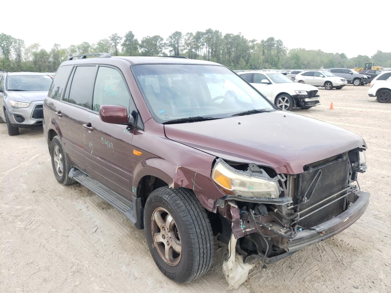 HONDA PILOT EXL 2007 with VIN 5FNYF28627B011552 - Photo from auction
