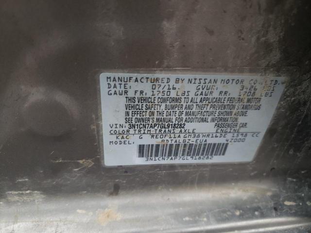 Photo 10 from auction – 2016 NISSAN VERSA S with VIN 3N1CN7AP7GL918282