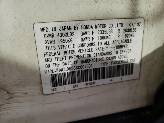 Photo 10 from auction – 2008 ACURA TSX with VIN JH4CL96838C007331