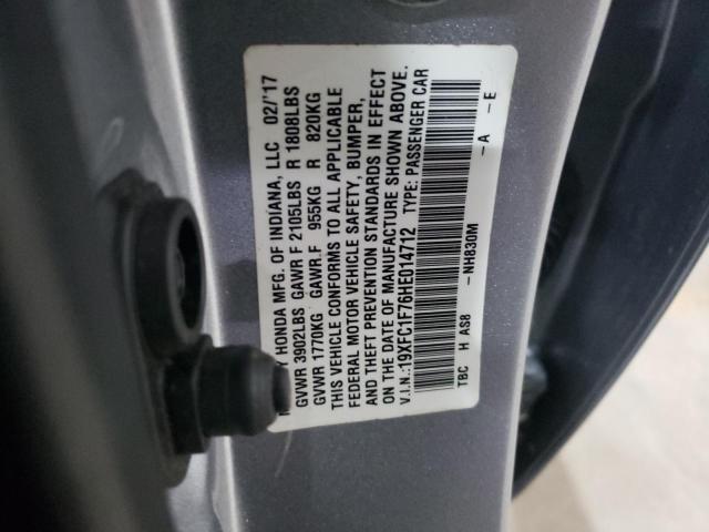 Photo 10 from auction – 2017 HONDA CIVIC EXL with VIN 19XFC1F76HE014712
