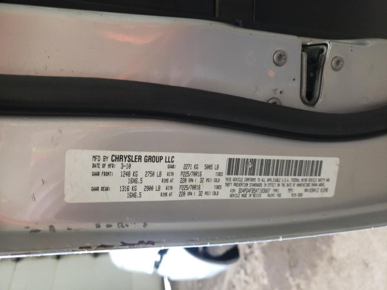 Photo 10 from auction – 2010 DODGE JOURNEY SE with VIN 3D4PG4FB5AT183607
