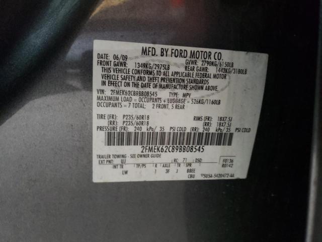 Photo 10 from auction – 2009 FORD FLEX SEL with VIN 2FMEK62C89BB08545