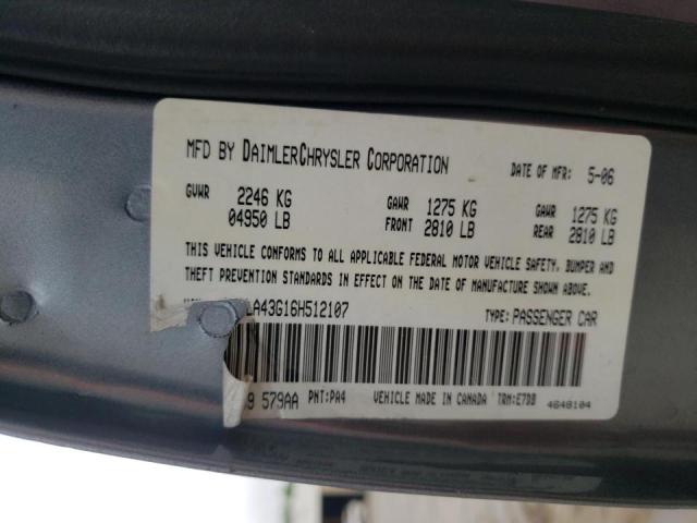 Photo 10 from auction – 2006 DODGE CHARGER SE with VIN 2B3LA43G16H512107