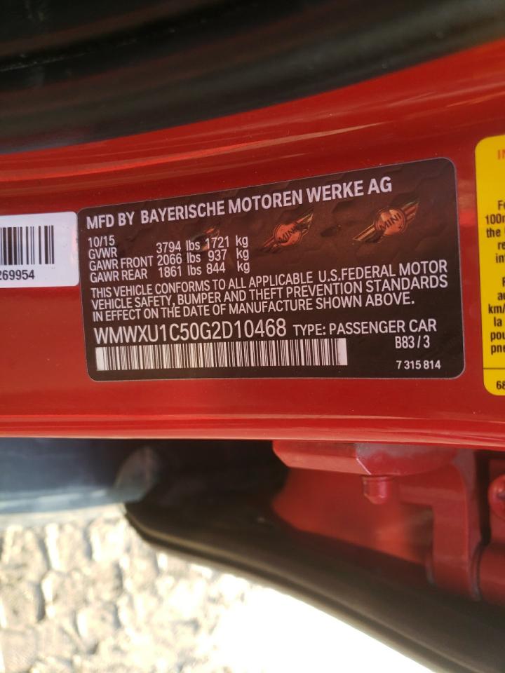 Photo 10 from auction – 2016 MINI COOPER with VIN WMWXU1C50G2D10468