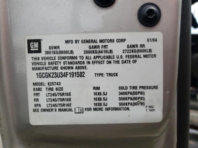 Photo 10 from auction – 2004 CHEVROLET SILVERADO with VIN 1GCGK23U34F191502