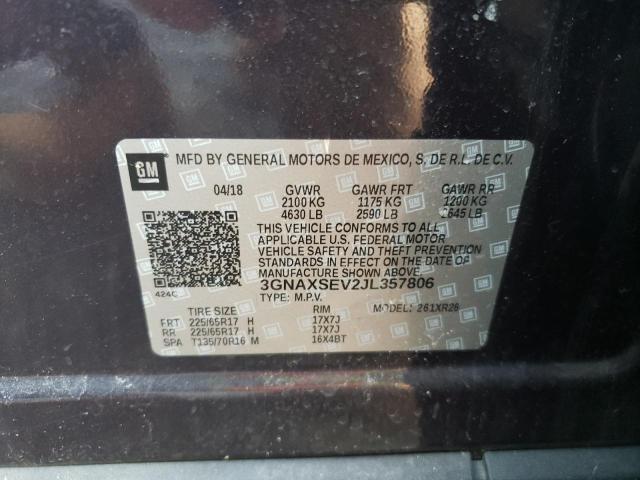 Photo 10 from auction – 2018 CHEVROLET EQUINOX LT with VIN 3GNAXSEV2JL357806