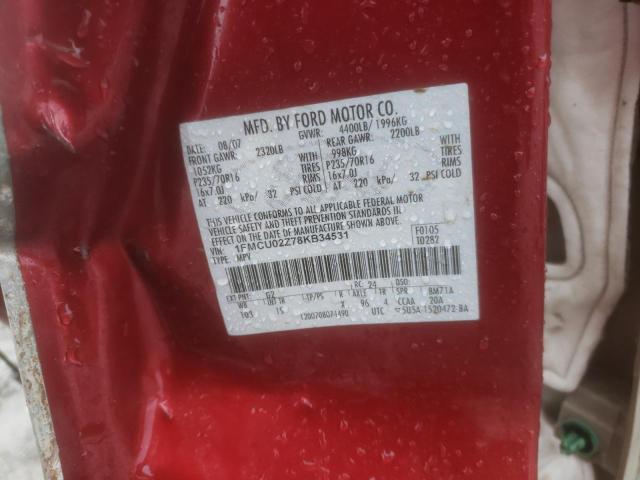 Photo 10 from auction – 2008 FORD ESCAPE XLS with VIN 1FMCU02Z78KB34531