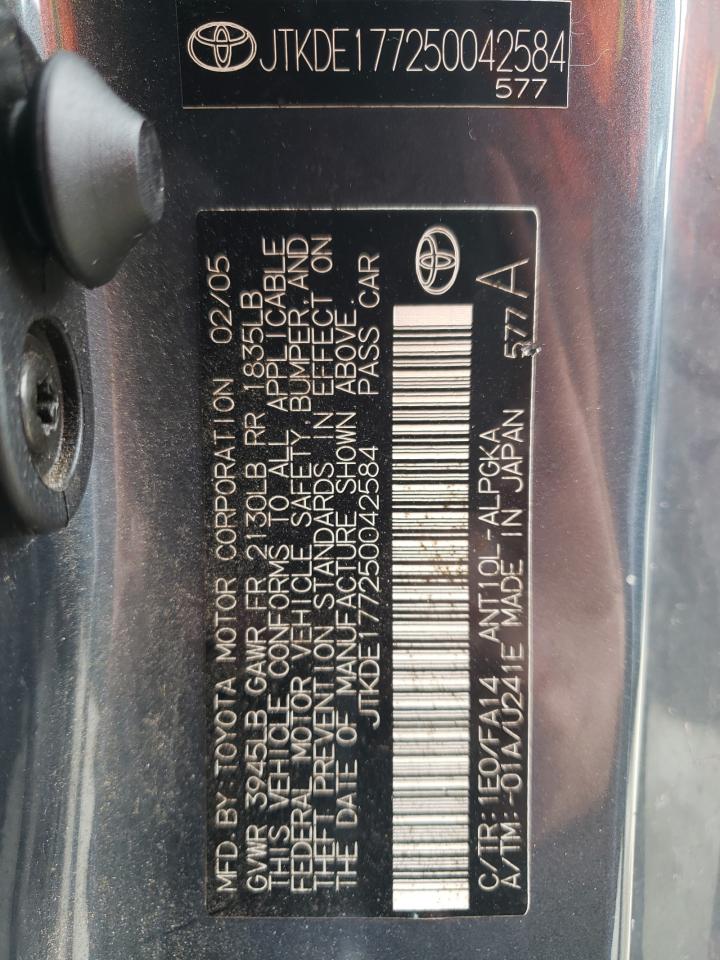 Photo 10 from auction – 2005 TOYOTA SCION TC with VIN JTKDE177250042584