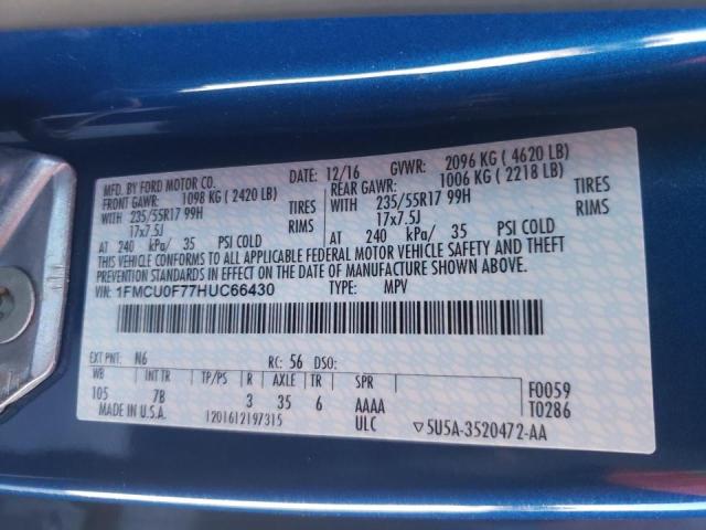 Photo 10 from auction – 2017 FORD ESCAPE S with VIN 1FMCU0F77HUC66430
