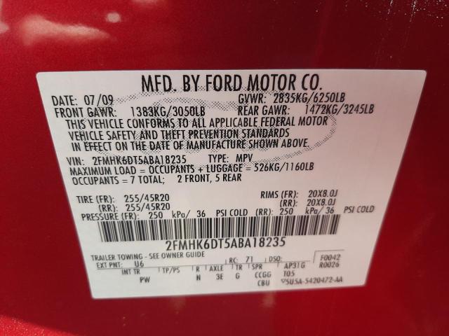 Photo 10 from auction – 2010 FORD FLEX LIMIT with VIN 2FMHK6DT5ABA18235