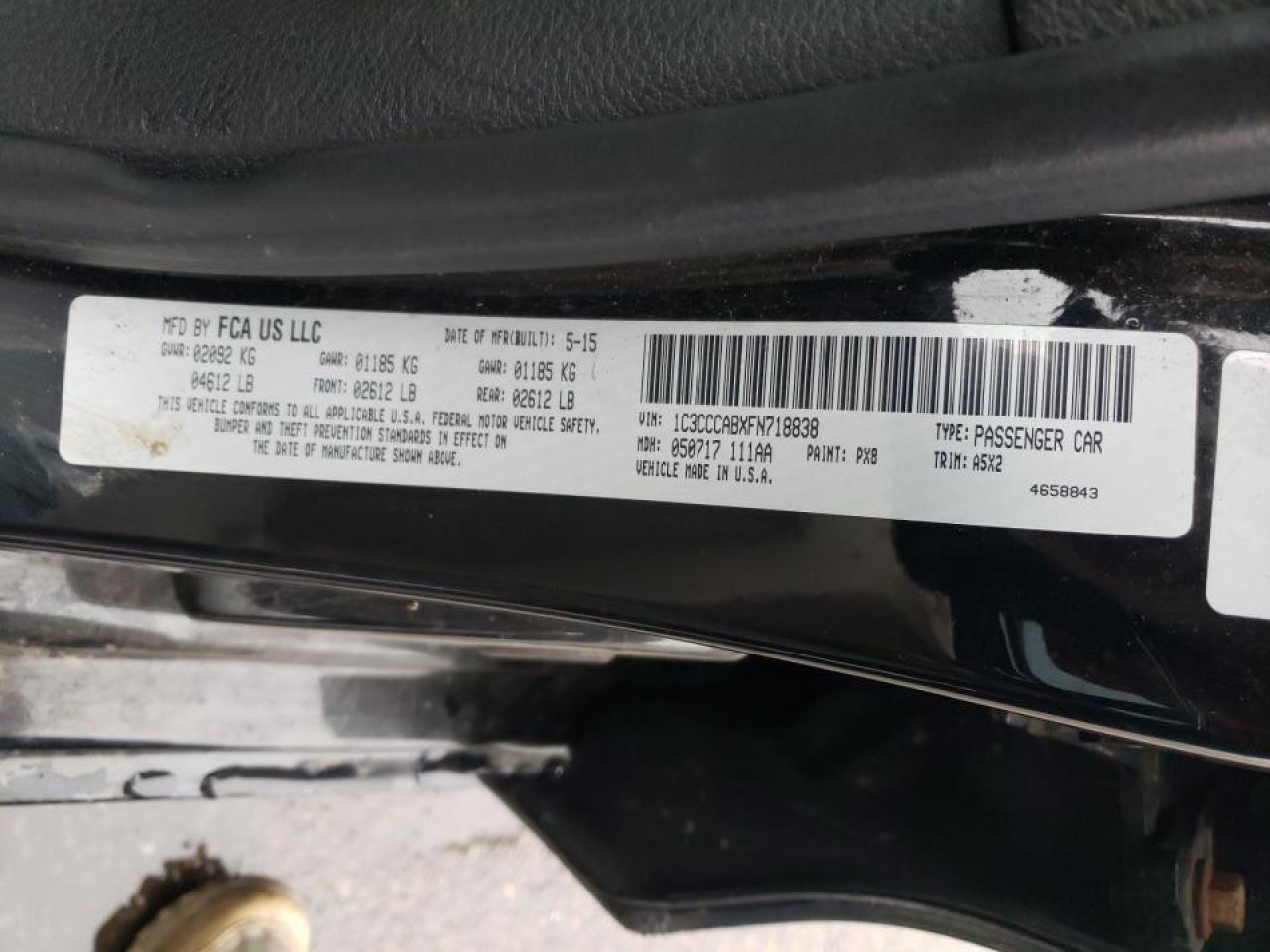 Photo 10 from auction – 2015 CHRYSLER 200 LIMITE with VIN 1C3CCCABXFN718838