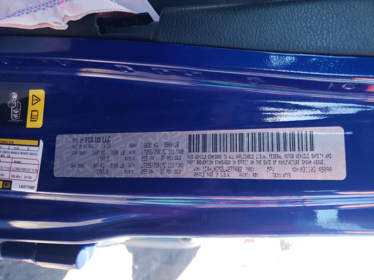 Photo 10 from auction – 2020 JEEP WRANGLER U with VIN 1C4HJXDM2LW277482