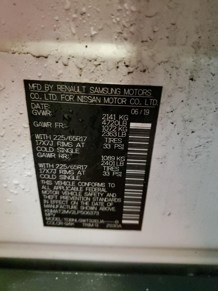 Photo 10 from auction – 2020 NISSAN ROGUE S with VIN KNMAT2MV2LP506373