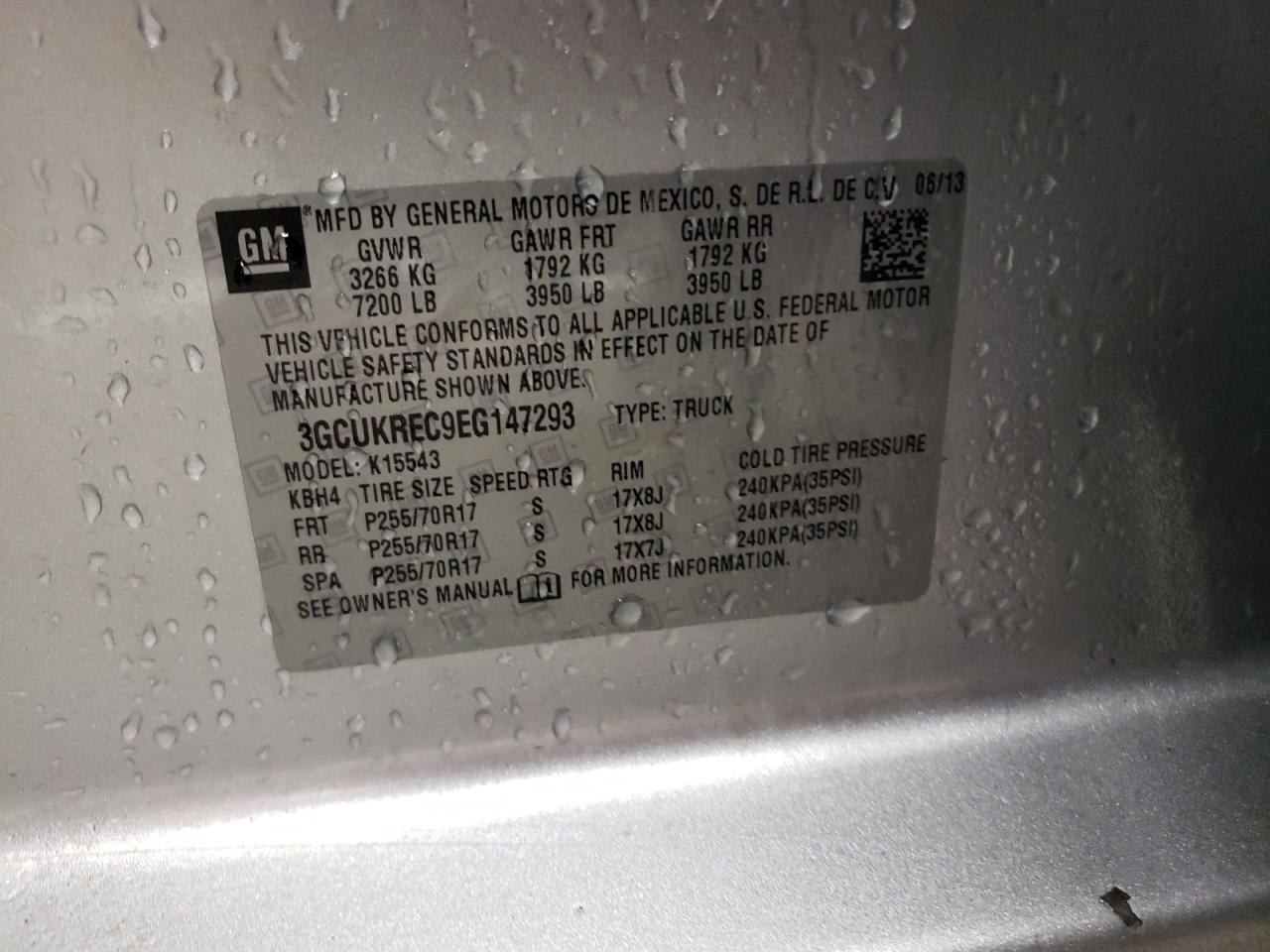 Photo 10 from auction – 2014 CHEVROLET SILVERADO with VIN 3GCUKREC9EG147293