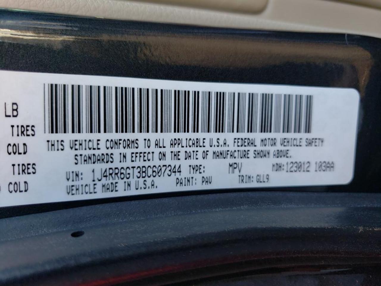 Photo 10 from auction – 2011 JEEP GRAND CHER with VIN 1J4RR6GT3BC607344