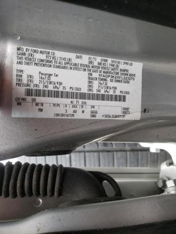 Фото 10 с аукциона – 2015 FORD FOCUS SE с VIN 1FADP3K2XFL223270