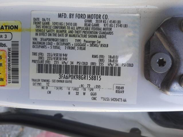 Photo 10 from auction – 2016 FORD FUSION TIT with VIN 3FA6P0K98GR158815