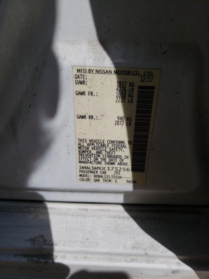 Photo 10 from auction – 2018 NISSAN ALTIMA 2.5 with VIN 1N4AL3APXJC175256