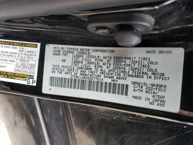 Photo 10 from auction – 2005 TOYOTA 4RUNNER SR with VIN JTEBU14R050077014