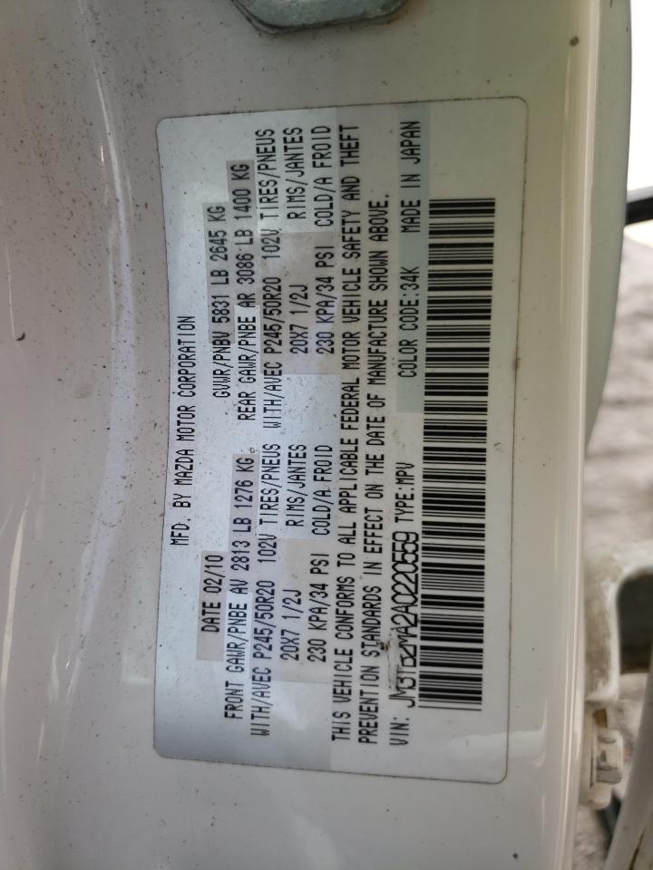 Photo 10 from auction – 2010 MAZDA CX-9 with VIN JM3TB2MA2A0220559