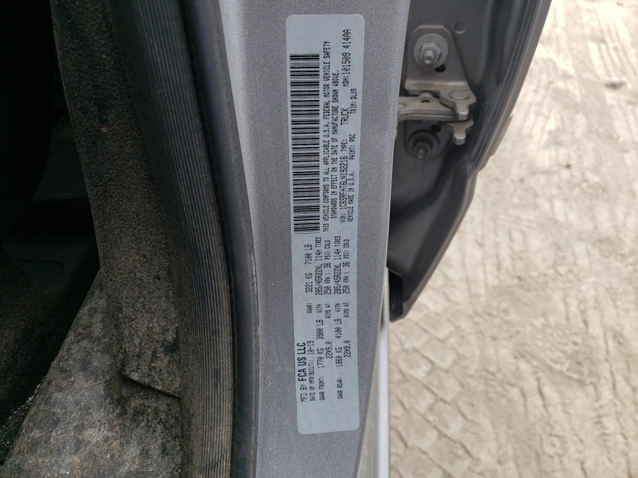 Photo 10 from auction – 2020 RAM 1500 LIMIT with VIN 1C6SRFHT6LN192216