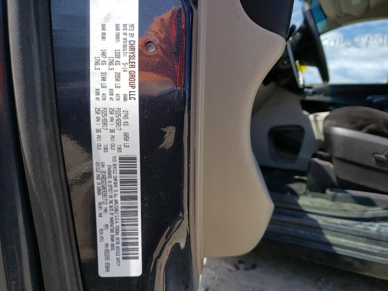 Photo 10 from auction – 2014 DODGE GRAND CARA with VIN 2C4RDGCG0ER391712