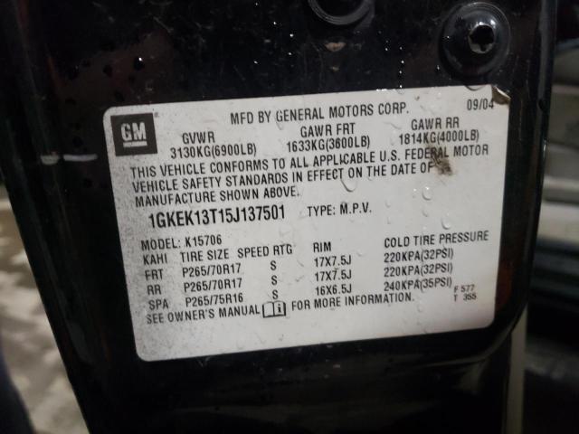 Photo 10 from auction – 2005 GMC YUKON with VIN 1GKEK13T15J137501