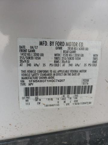 Photo 10 from auction – 2017 FORD EXPLORER S with VIN 1FM5K8GT1HGC74207