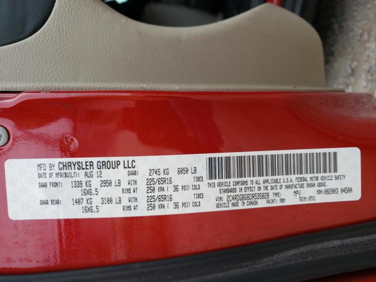 Photo 10 from auction – 2013 DODGE GRAND CARA with VIN 2C4RDGBG6DR535828