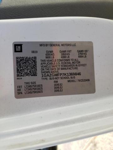 Photo 10 from auction – 2019 CHEVROLET EXPRESS G3 with VIN 1GAZGMFP7K1369846
