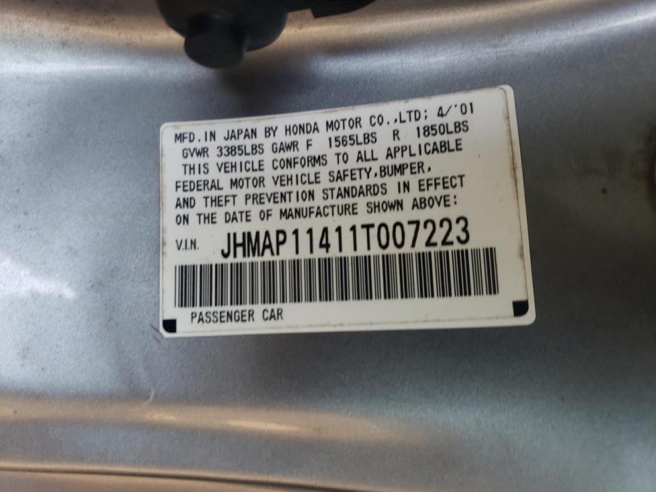 Photo 10 from auction – 2001 HONDA S2000 with VIN JHMAP11411T007223