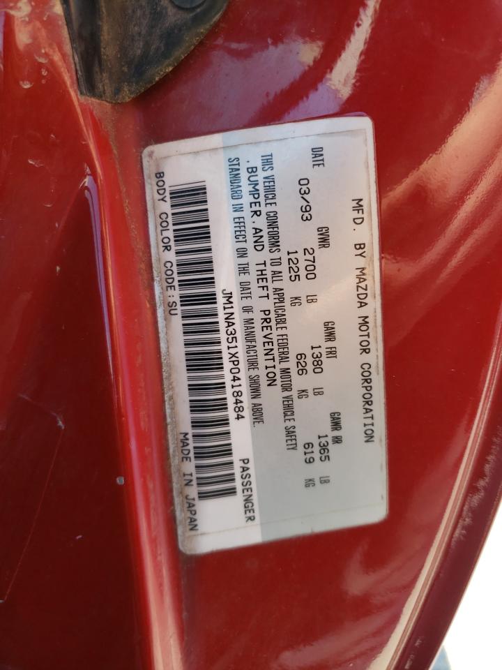 Photo 10 from auction – 1993 MAZDA MX-5 MIATA with VIN JM1NA351XP0418484