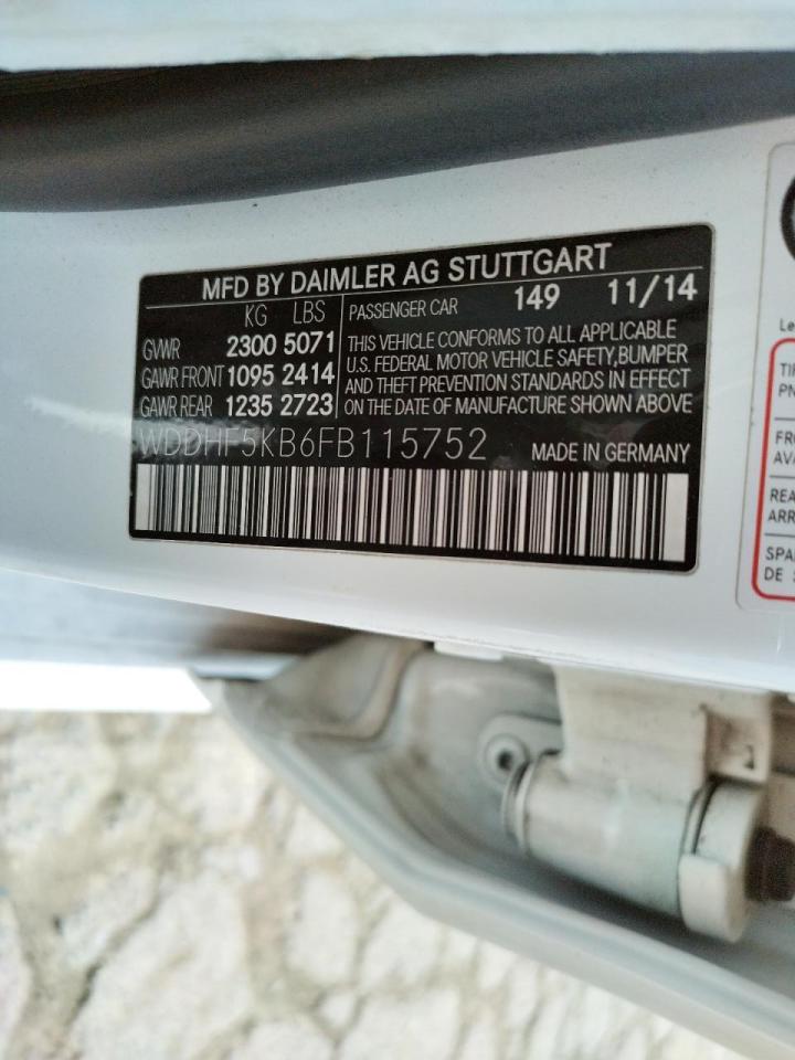 Photo 10 from auction – 2015 MERCEDES-BENZ E 350 with VIN WDDHF5KB6FB115752