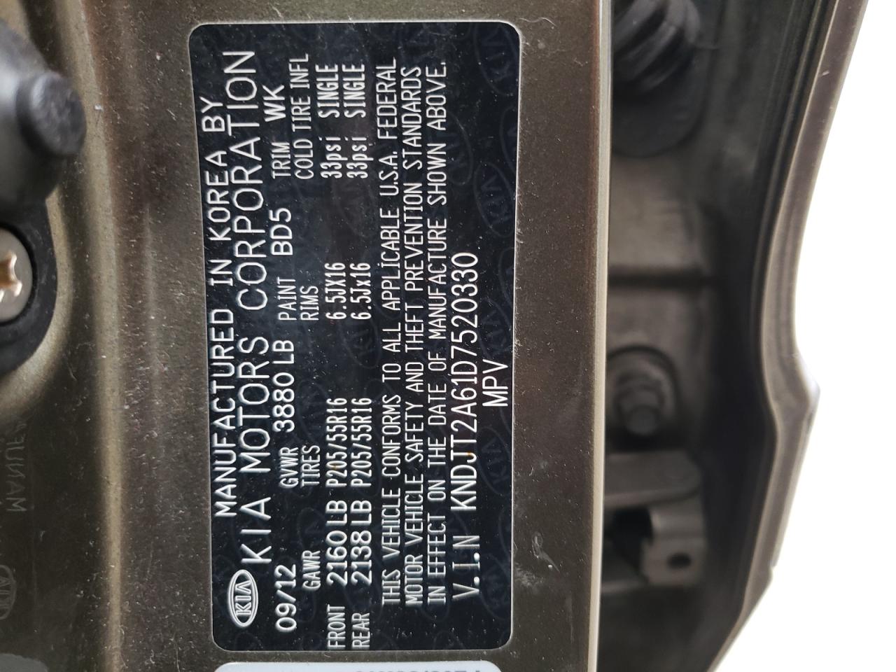 Photo 10 from auction – 2013 KIA SOUL + with VIN KNDJT2A61D7520330