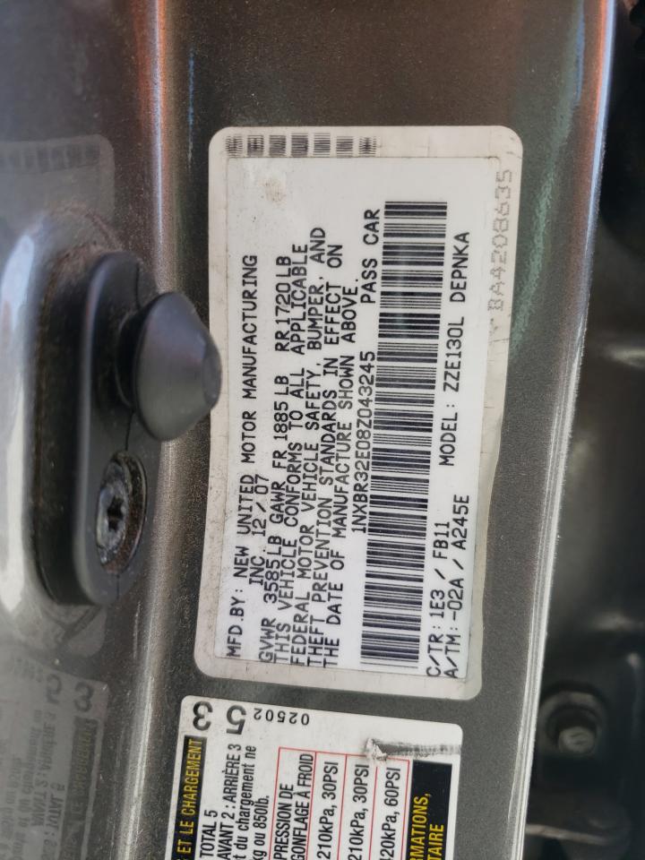Photo 10 from auction – 2008 TOYOTA COROLLA CE with VIN 1NXBR32E08Z043245