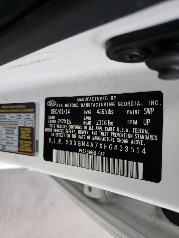 Photo 10 from auction – 2015 KIA OPTIMA EX with VIN 5XXGN4A7XFG433514