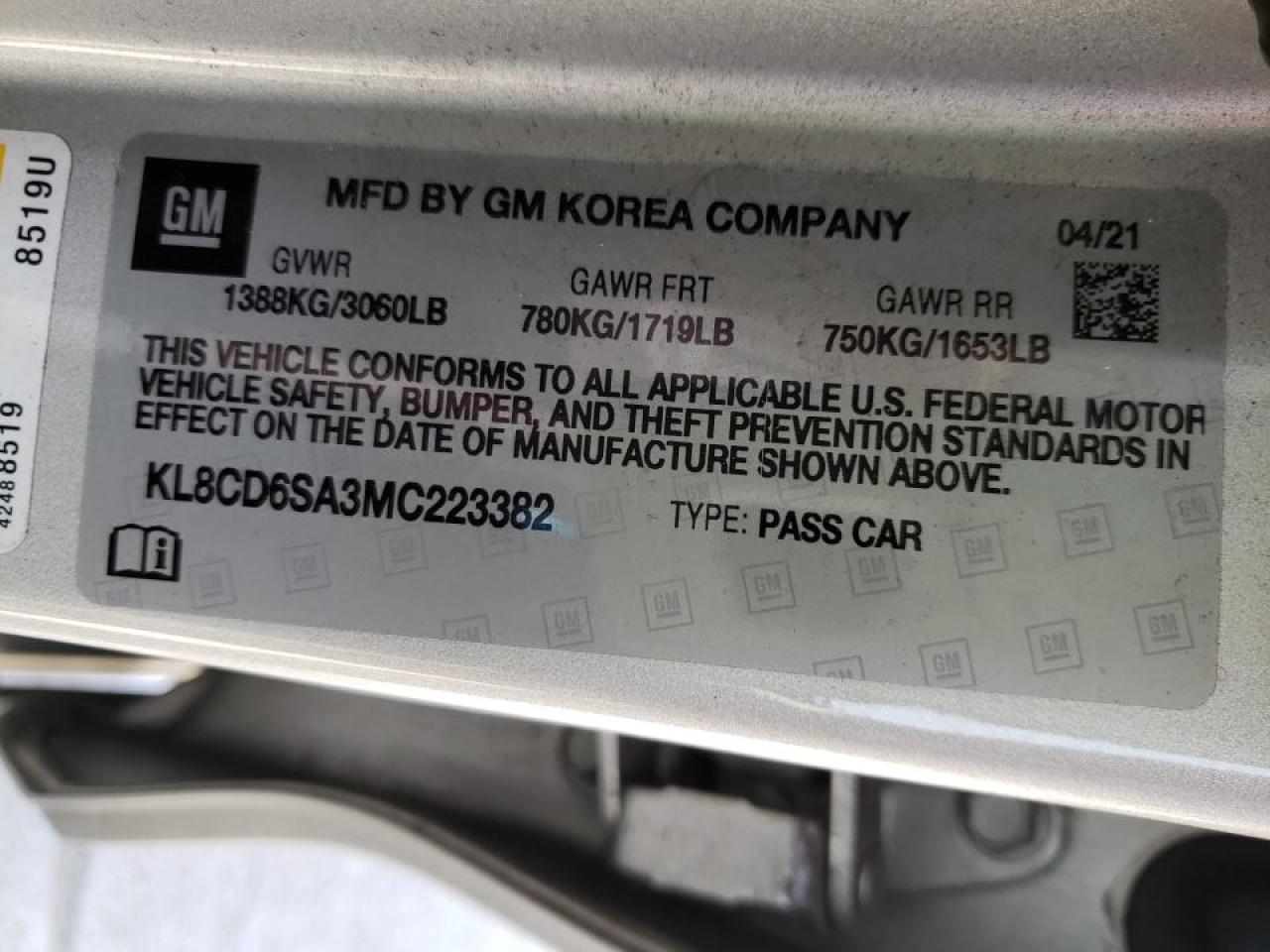 Photo 10 from auction – 2021 CHEVROLET SPARK 1LT with VIN KL8CD6SA3MC223382