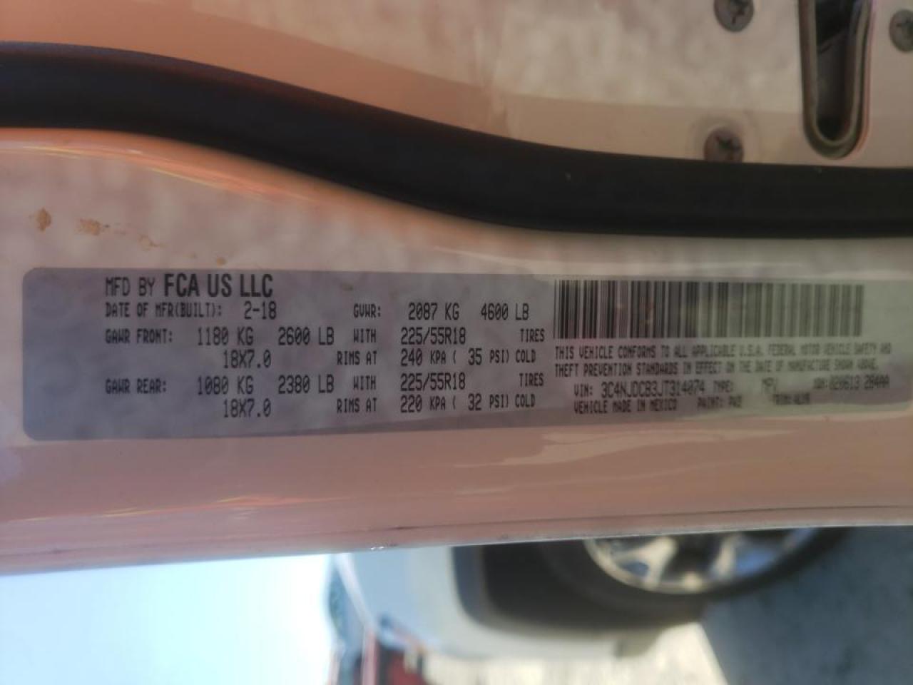 Photo 10 from auction – 2018 JEEP COMPASS LI with VIN 3C4NJDCB3JT314074