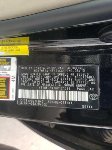 Photo 10 from auction – 2011 TOYOTA CAMRY BASE with VIN 4T4BF3EKXBR121098