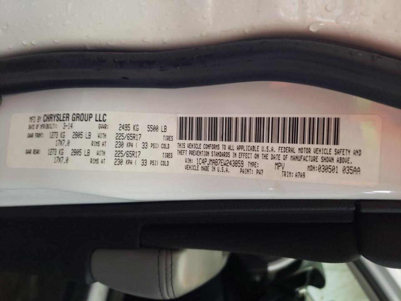 Photo 10 from auction – 2014 JEEP CHEROKEE S with VIN 1C4PJMAB7EW243859